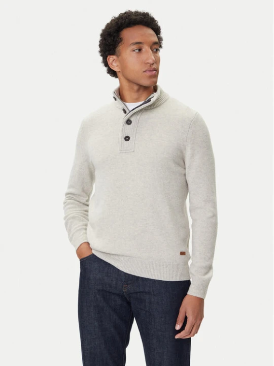 Zdjęcie produktu Barbour Sweter Patch Half Zip MKN0585BE14 Beżowy Regular Fit