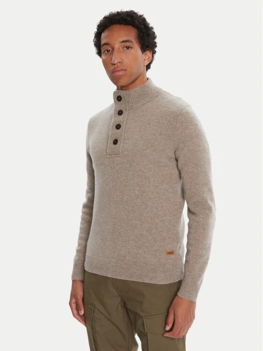 Zdjęcie produktu Barbour Sweter Patch Half Zip MKN0585ST51 Beżowy Regular Fit