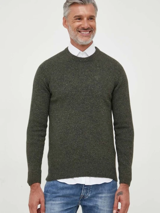 Zdjęcie produktu Barbour sweter męski z wełną zielony