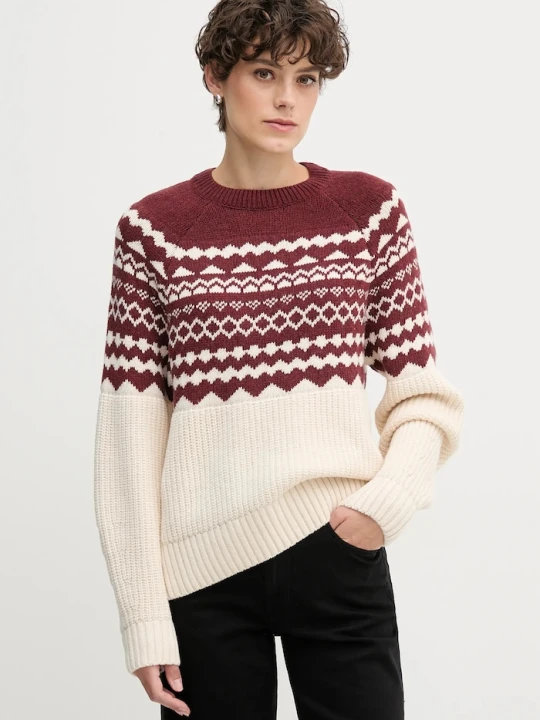Zdjęcie produktu Barbour sweter z dodatkiem wełny MABEL czerwony