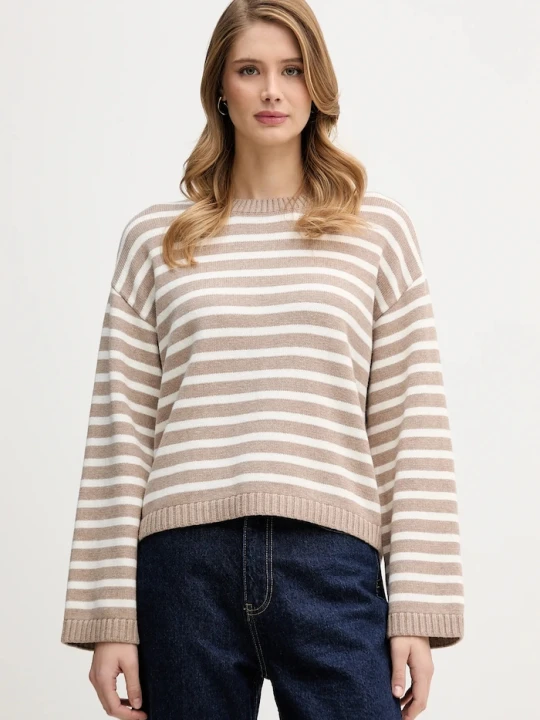 Zdjęcie produktu Barbour sweter z domieszką kaszmiru Rosie beżowy