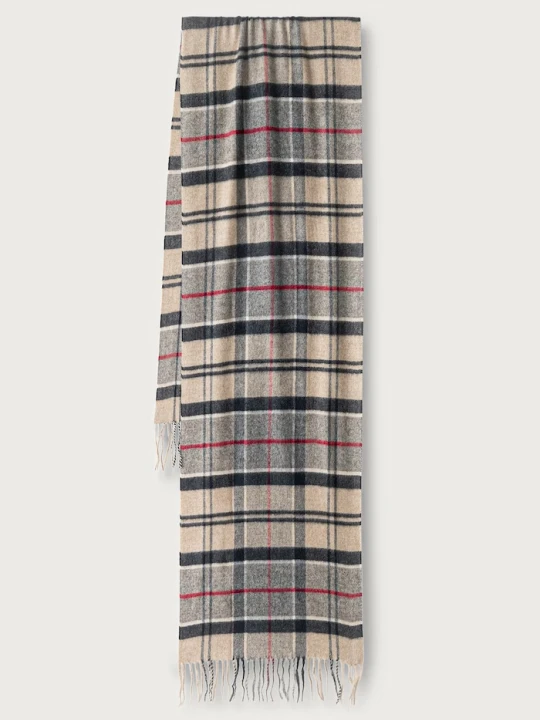 Zdjęcie produktu Barbour szalik z dodatkiem wełny Yaxley beżowy