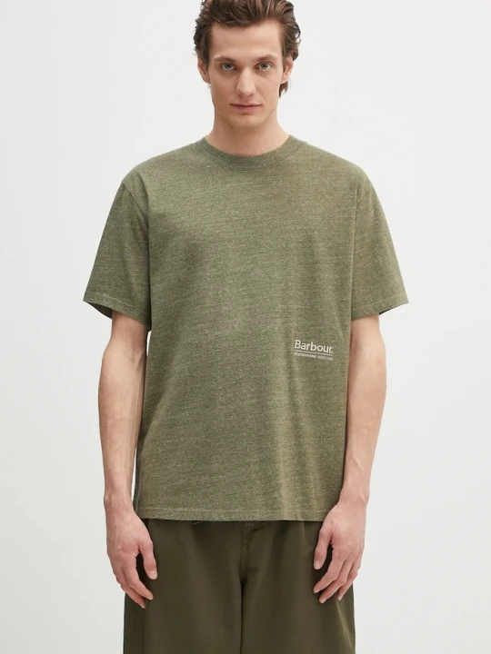 Zdjęcie produktu Barbour t-shirt Barbour Calton Linen Blend OS Fit T-Shirt zielony