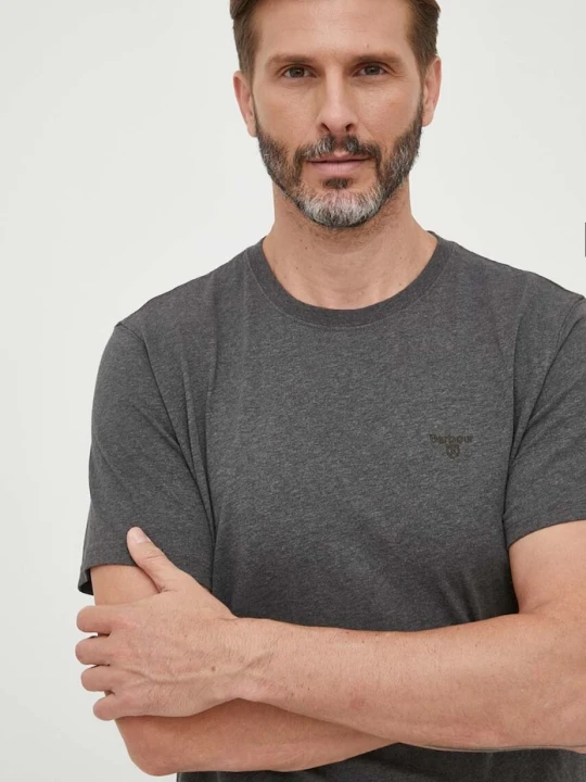 Zdjęcie produktu Barbour T-shirt basic męski bawełniany ESSENTIALS szary