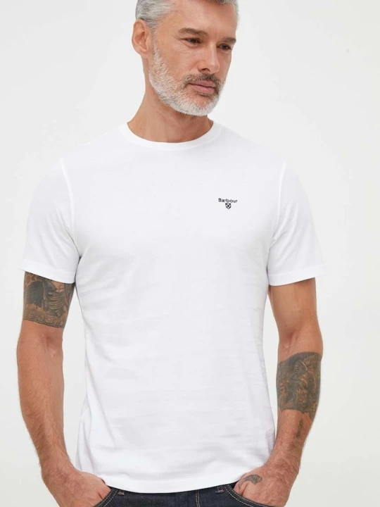 Zdjęcie produktu Barbour T-shirt basic męski bawełniany ESSENTIALS biały
