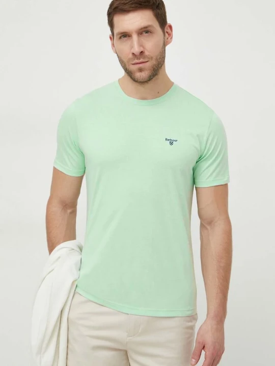 Zdjęcie produktu Barbour T-shirt basic męski bawełniany ESSENTIALS zielony