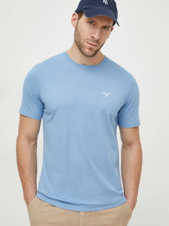 Zdjęcie produktu Barbour T-shirt basic męski bawełniany ESSENTIALS niebieski