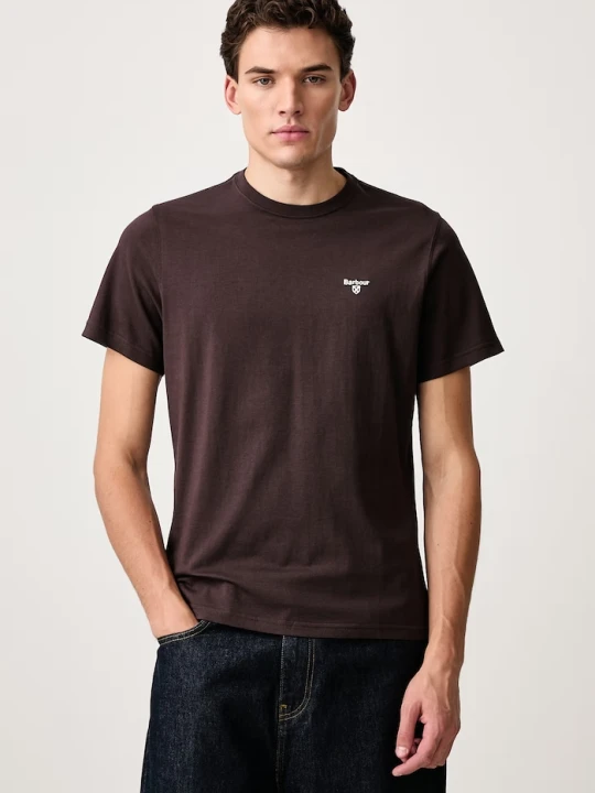 Zdjęcie produktu Barbour T-shirt basic męski bawełniany ESSENTIALS brązowy
