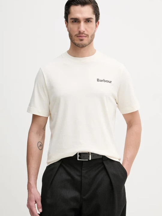 Zdjęcie produktu Barbour t-shirt bawełniany beżowy