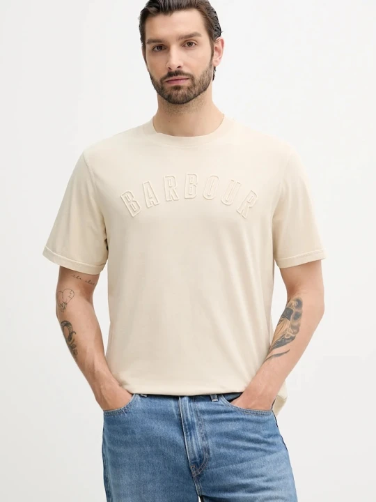 Zdjęcie produktu Barbour t-shirt bawełniany BANFORD beżowy