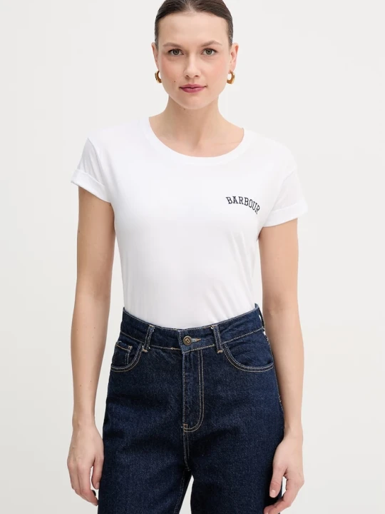 Zdjęcie produktu Barbour t-shirt bawełniany biały