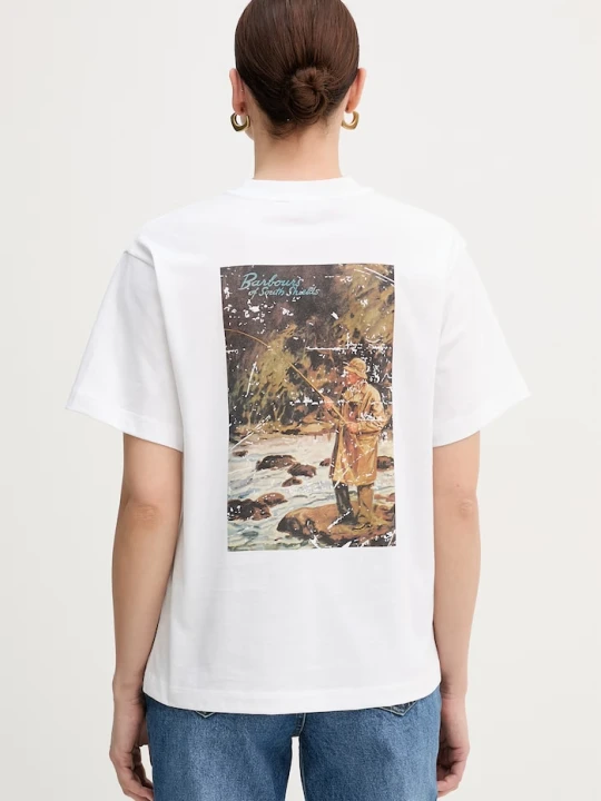 Zdjęcie produktu Barbour t-shirt bawełniany Kirby biały