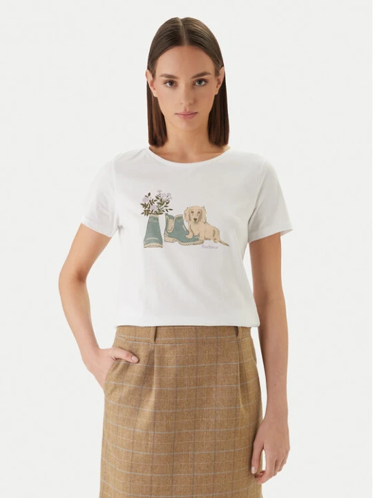 Zdjęcie produktu Barbour T-Shirt Brambles LTS0712WH11 Biały Regular Fit