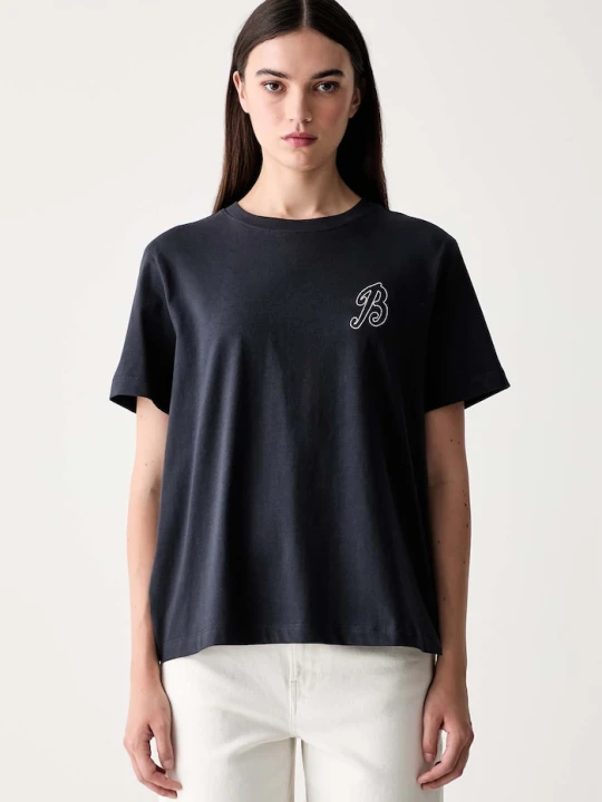 Zdjęcie produktu Barbour T-shirt damski bawełniany z elastanem Rosalie granatowy