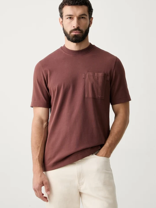 Zdjęcie produktu Barbour T-shirt damski z bawełną Ivergill brązowy