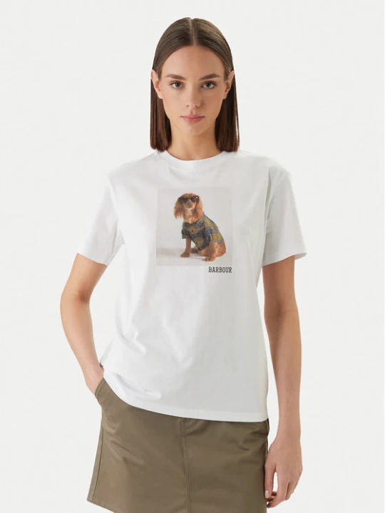 Zdjęcie produktu Barbour T-Shirt Marine LTS0716WH11 Biały Regular Fit