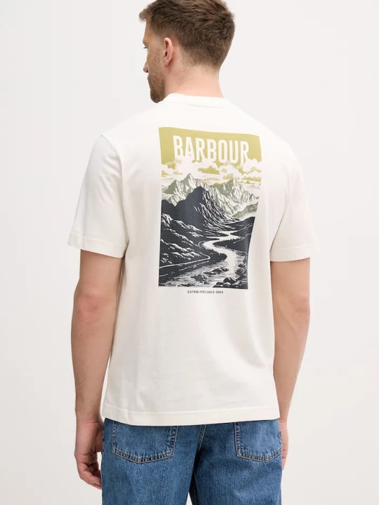 Zdjęcie produktu Barbour T-shirt męski bawełniany beżowy