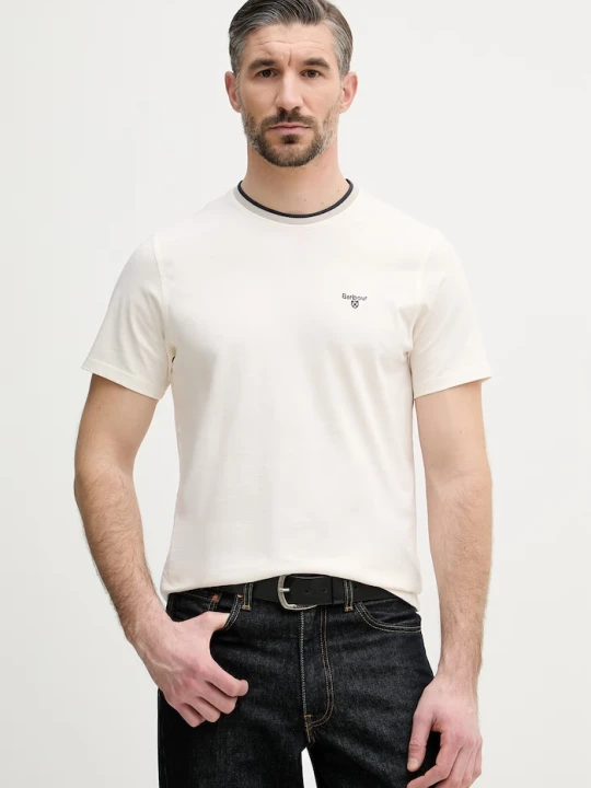 Zdjęcie produktu Barbour t-shirt męski bawełniany beżowy