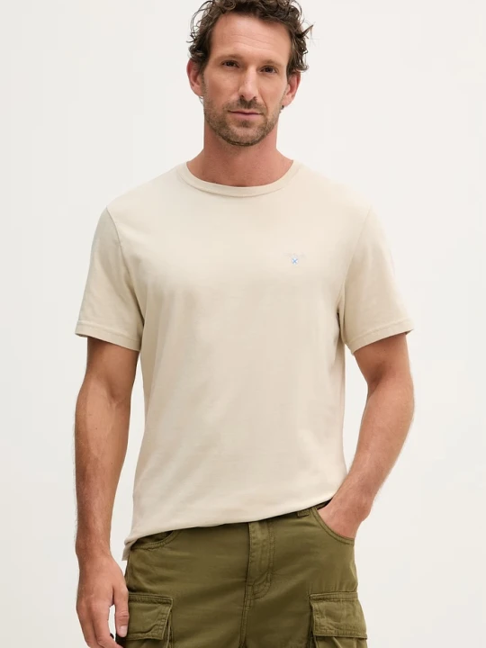 Zdjęcie produktu Barbour t-shirt męski bawełniany Essentials beżowy