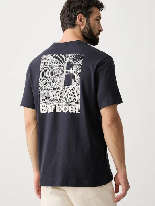 Zdjęcie produktu Barbour T-shirt męski bawełniany MOONWELL granatowy