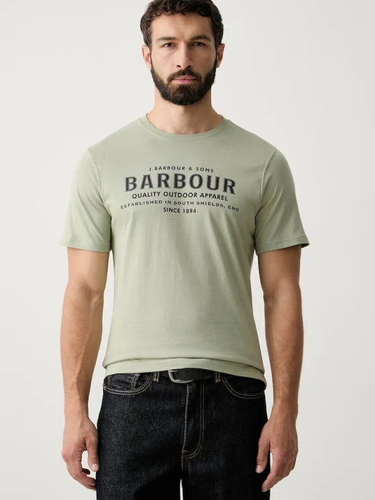 Zdjęcie produktu Barbour T-shirt męski bawełniany Moorside zielony