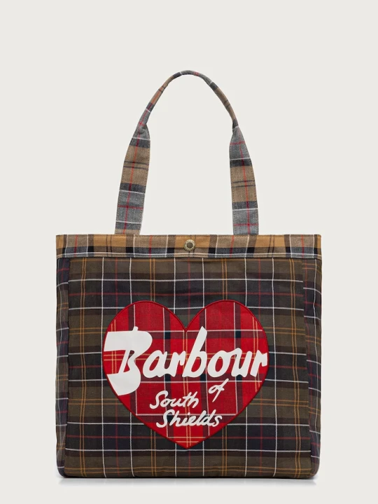 Zdjęcie produktu Barbour torebka shopper damska bawełniana bordowy