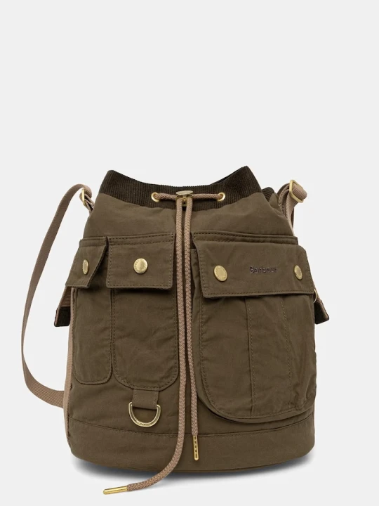 Zdjęcie produktu Barbour torebka worek damska bawełniana Mia zielony
