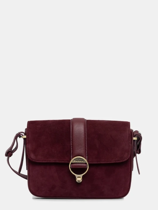 Zdjęcie produktu Barbour torebka zamszowa Rosa bordowy