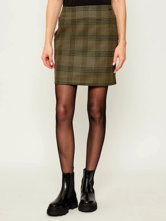 Zdjęcie produktu Barbour Wełniana spódnica Bamburgh Tartan oliwkowy