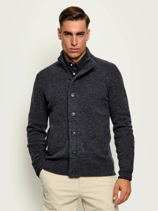 Zdjęcie produktu Barbour Wełniany kardigan Essential | Regular Fit grafitowy