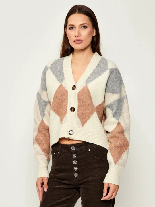 Zdjęcie produktu Barbour Wełniany kardigan Silvia | Loose fit beżowy