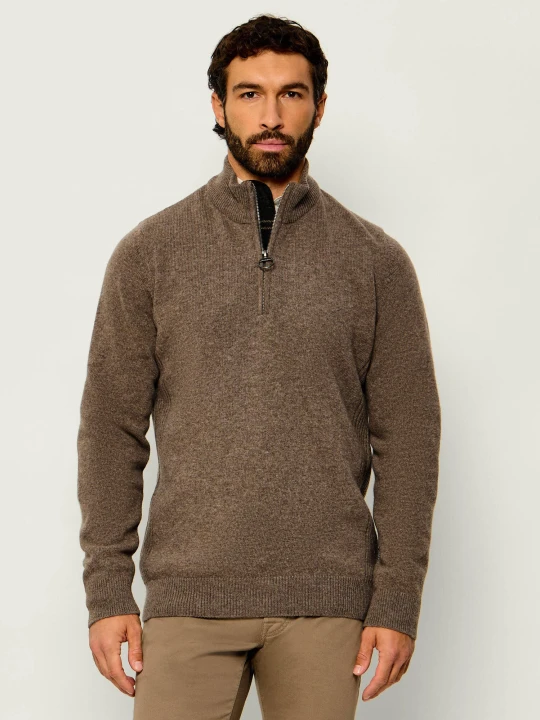Zdjęcie produktu Barbour Wełniany sweter Holden | Regular Fit brązowy