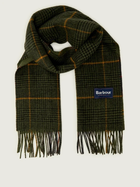 Zdjęcie produktu Barbour Wełniany szal Dramside Reversible zielony