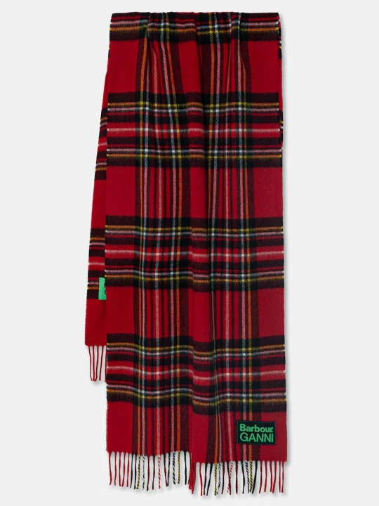 Zdjęcie produktu Barbour x Ganni Tartan szalik wełniany damski