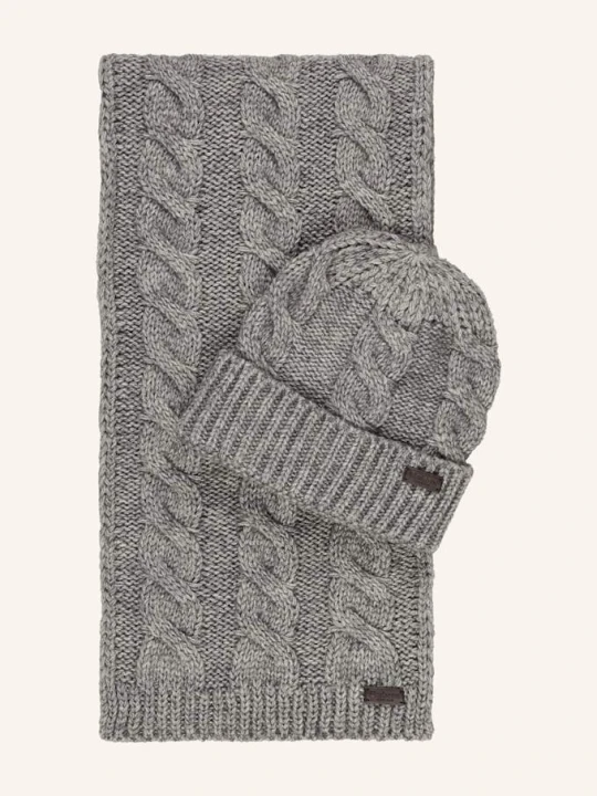 Zdjęcie produktu Barbour Zestaw Jesmond: Szalik I Czapka grau SZARY