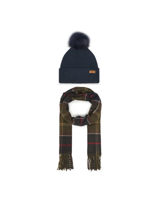 Zdjęcie produktu Barbour Zestaw Szalik i Czapka Dover LGS0054TN11 Granatowy