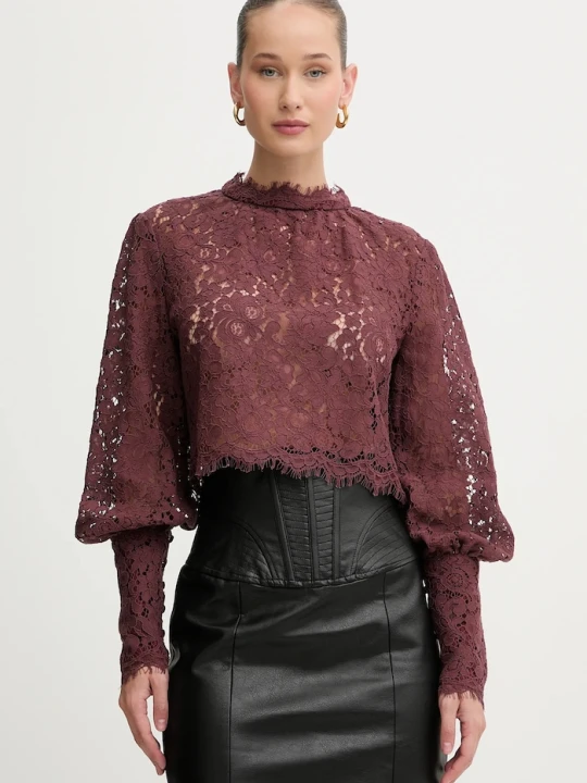 Zdjęcie produktu Bardot bluzka LACE GEORGIA bordowy