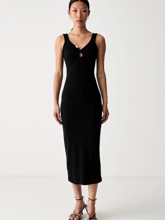 Zdjęcie produktu Bardot sukienka bodycon bawełniana z elastanem MASON czarny