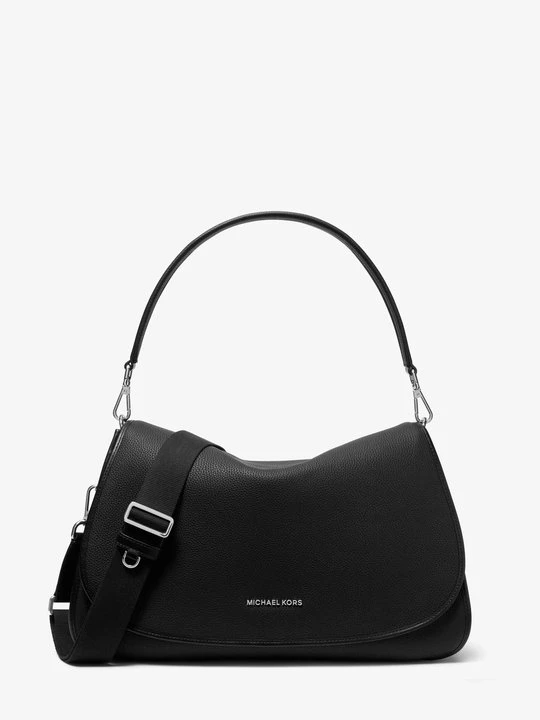 Zdjęcie produktu Bardzo duża przepinana listonoszka Holmes ze skóry groszkowej Michael Kors CZARNY (Czarny)