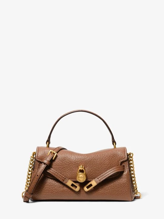 Zdjęcie produktu Bardzo mała luźna torebka Hamilton Moderne do przewieszenia przez ramię z teksturowanej skóry Michael Kors BRĄZOWY (Brązowy)