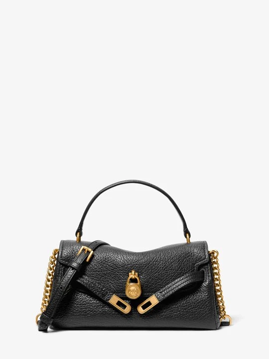 Zdjęcie produktu Bardzo mała luźna torebka Hamilton Moderne do przewieszenia przez ramię z teksturowanej skóry Michael Kors CZARNY (Czarny)