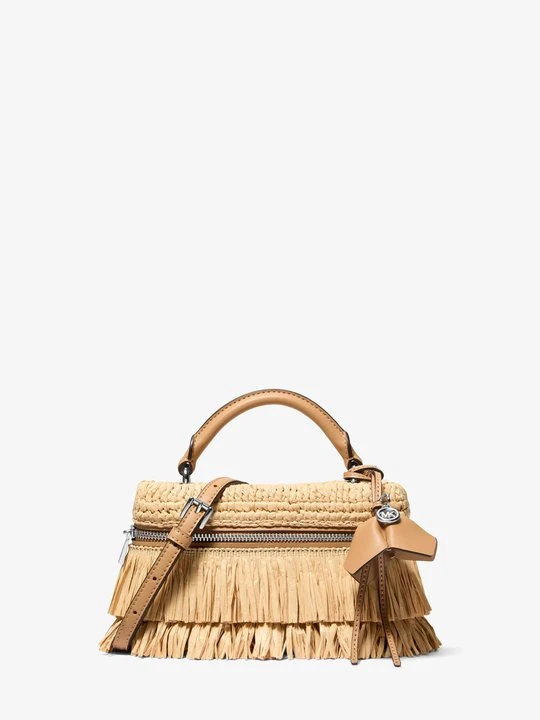 Zdjęcie produktu Bardzo mała ręcznie szydełkowana torebka Jana do przewieszenia przez ramię Michael Kors ORZECHOWY (Brązowy)