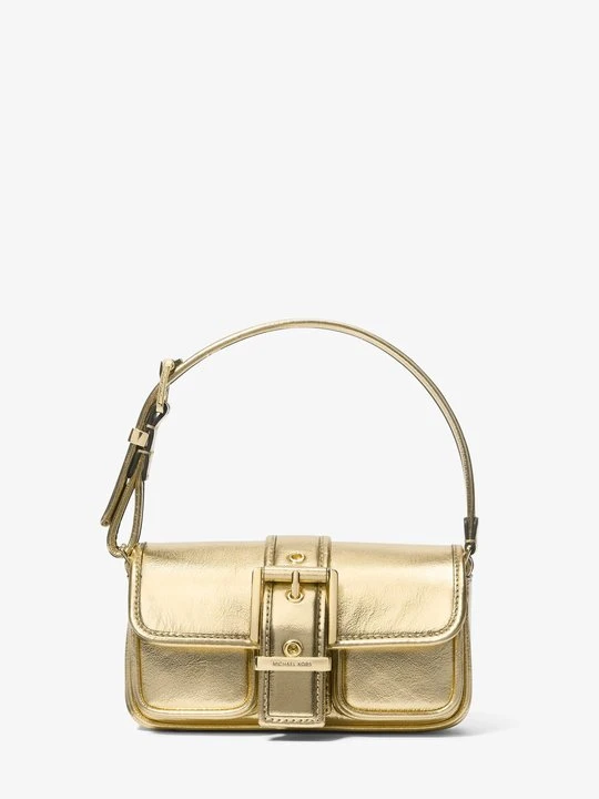 Zdjęcie produktu Bardzo mała torba na ramię Colby ze skóry metalicznej Michael Kors BLADOZŁOTY (Złoty)