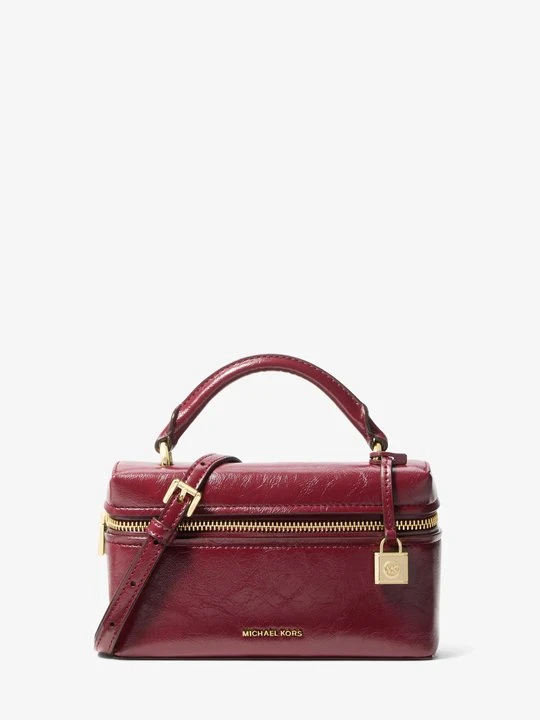Zdjęcie produktu Bardzo mała torebka do przewieszenia przez ramię Jana z lakierowanej skóry Michael Kors CIEMNOCZERWONY (Czerwony)