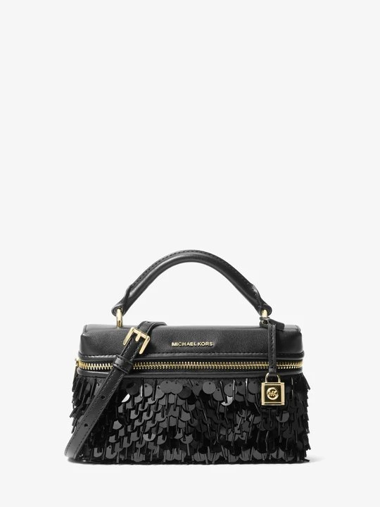 Zdjęcie produktu Bardzo mała torebka do przewieszenia przez ramię Jana z ozdobnymi cekinami Michael Kors CZARNY (Czarny)