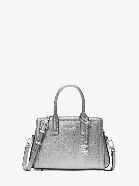 Zdjęcie produktu Bardzo mała torebka do przewieszenia przez ramię Laila z metalicznej skóry Michael Kors SREBRNY (Srebrny)