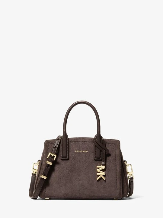 Zdjęcie produktu Bardzo mała zamszowa torebka do przewieszenia przez ramię Laila z odpinanym paskiem Michael Kors CZEKOLADOWY (Brązowy)
