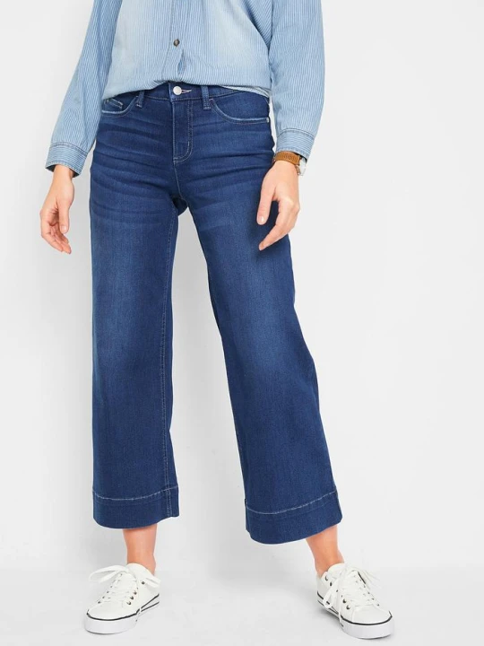 Zdjęcie produktu Bardzo miękkie jeansy 7 / 8, culotte BonPrix niebieski