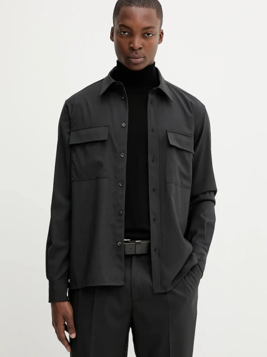Zdjęcie produktu BARENA VENEZIA koszula wełniana Camicia Den czarny