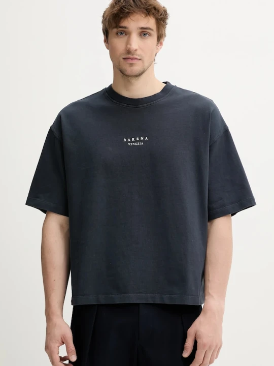 Zdjęcie produktu BARENA VENEZIA t-shirt bawełniany Camicia Mola granatowy